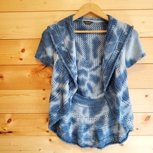 Indigo dye summer cardigan